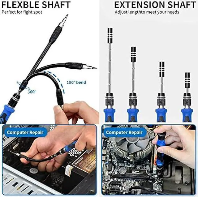Alt view image 3 of 6 - 80 IN 1 Professional Computer Repair Tool Kit, Precision Screwdriver Set with 56 Bits, Magnetic screwdriver set Compatible for Laptop, PC, MacBook, Tablet, iPhone, PS4, and Other Electronic Repair