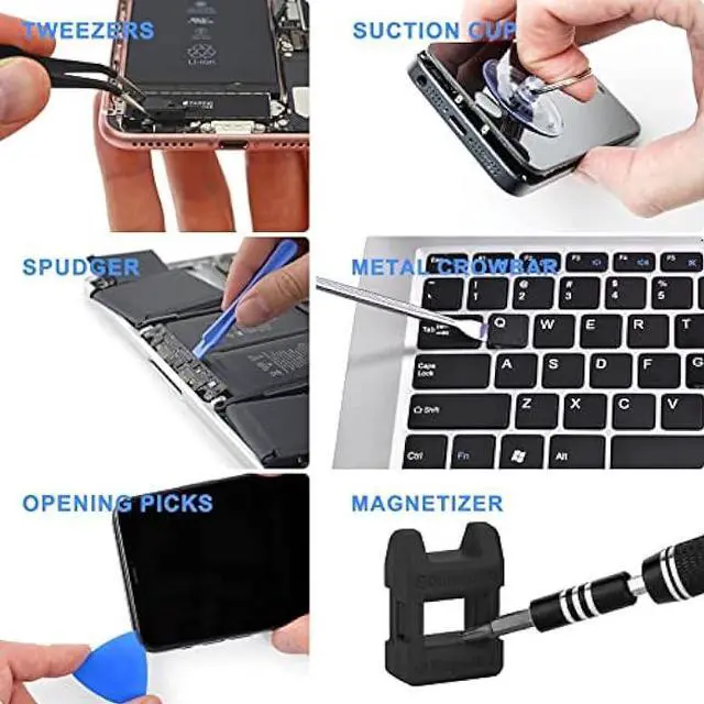 Alt view image 4 of 6 - 80 IN 1 Professional Computer Repair Tool Kit, Precision Screwdriver Set with 56 Bits, Magnetic screwdriver set Compatible for Laptop, PC, MacBook, Tablet, iPhone, PS4, and Other Electronic Repair