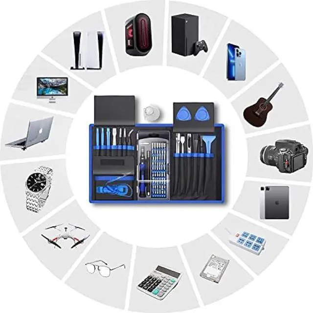 Alt view image 6 of 6 - 80 IN 1 Professional Computer Repair Tool Kit, Precision Screwdriver Set with 56 Bits, Magnetic screwdriver set Compatible for Laptop, PC, MacBook, Tablet, iPhone, PS4, and Other Electronic Repair