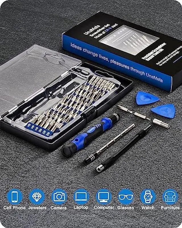 Alt view image 6 of 6 - Precision Screwdriver Set, 61 in 1 Computer Repair Tool Kit with 56 Bits, Professional Electronics Screwdriver Kit Compatible for Laptop, PC, Camera, iPhone, Tablet, Xbox, PS4 Controller (Blue)