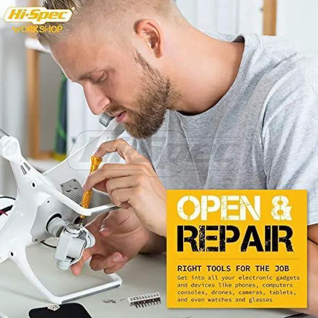 Alt view image 6 of 6 - Hi-Spec 39pc Electronics Repair & Opening Tool Kit Set for Laptops, Phones, Devices, Computer & Gaming Accessories. Precision Small Screwdrivers with Pentalobe Bits for iPhones & MacBooks