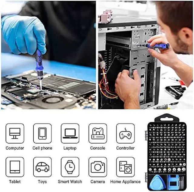 Alt view image 3 of 7 - HPFIX Precision Screwdriver Sets 124-Piece Computer Tool Kit with 101 Bits Magnetic, Electronics Repair Tool Kit for iPhone, MacBook, Laptop, PC, Tablet, PS4, Xbox, Nintendo, Game Console