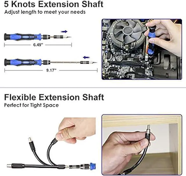Alt view image 5 of 5 - STREBITO Precision Screwdriver Set, 79 in 1 Screwdriver Kit with 58 Bits & Anti Static Wrist Strap, Magnetic Driver Electronics Repair Tool Kit for Computer, iPhone, Laptop, Cell Phone, Macbook, PS4/5