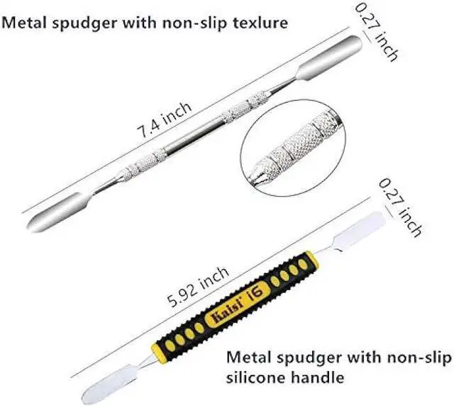 Alt view image 2 of 7 - Kaisi Ultrathin Steel Professional Opening Pry Tool Repair Kit with Non-Abrasive Nylon Spudgers and Anti-Static Tweezers, 20 Piece Repair Tool Set