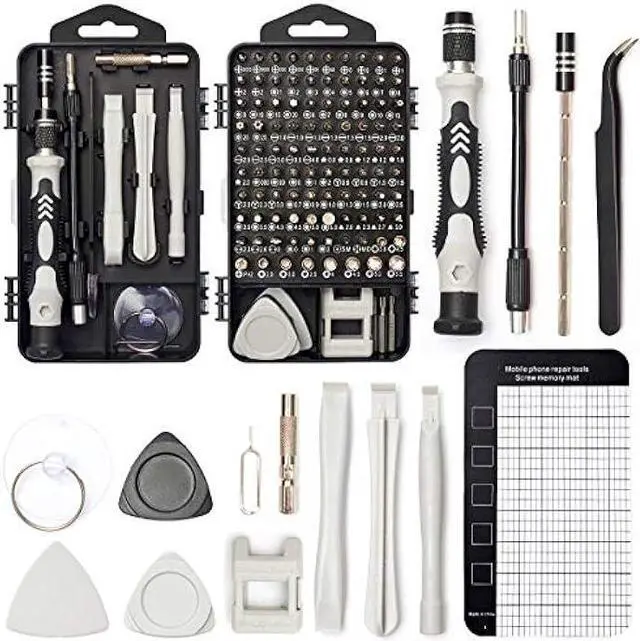 Main image of Precision Screwdriver Set, SHARDEN 122 in 1 Electronics Magnetic Repair Tool Kit with Case for Repair Computer, iPhone, PC, Cellphone, Laptop, Nintendo, PS4, Game Console, Watch, Glasses etc (Grey)