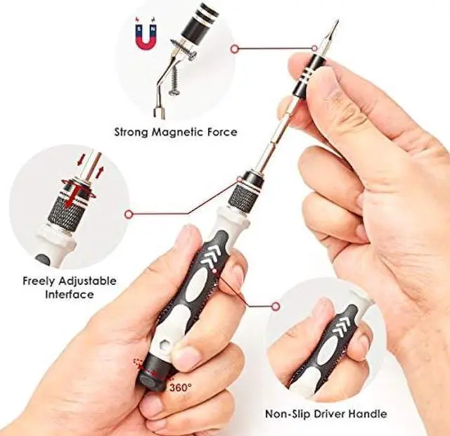 Alt view image 3 of 6 - Precision Screwdriver Set, SHARDEN 122 in 1 Electronics Magnetic Repair Tool Kit with Case for Repair Computer, iPhone, PC, Cellphone, Laptop, Nintendo, PS4, Game Console, Watch, Glasses etc (Grey)