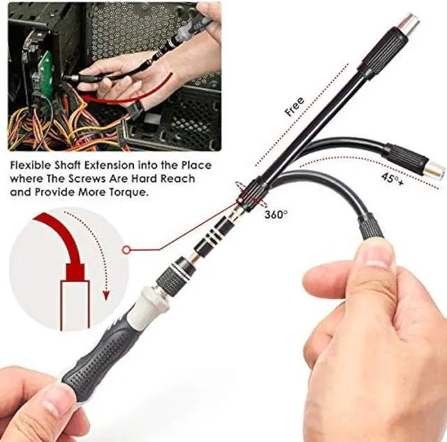 Alt view image 4 of 6 - Precision Screwdriver Set, SHARDEN 122 in 1 Electronics Magnetic Repair Tool Kit with Case for Repair Computer, iPhone, PC, Cellphone, Laptop, Nintendo, PS4, Game Console, Watch, Glasses etc (Grey)