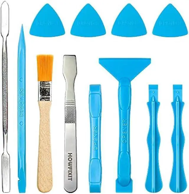 Main image of HowFixit Opening Pry Tools Kit with ESD Spudgers, Anti-Static Brush, Metal Spudger for Disassembling and Repair Laptop, Game Console, Computer