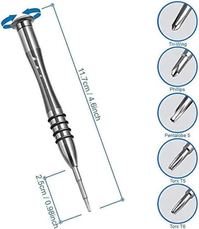 Alt view image 2 of 6 - MMOBIEL Toolkit Compatible with Macbook Pro/Air Repair-10 in-1 Professional Screwdriver Kit-Incl. 5x Magnetic Screwdriver: Tri-wing,Phillips,Pentalobe 5,Torx T5/T6 and other Opening and Cleaning Tools