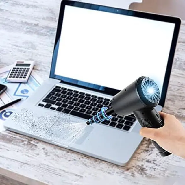 Alt view image 7 of 7 - Aoutrow Electric Air Duster, Powerful Air Blower for Computer Car Cleaning Reusable Power 100000 RPM Motor, 3 Adjustable Speed Keyboard Cleaner Kit with 4 Nozzles & 4 Brushes