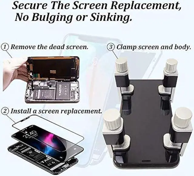 Alt view image 2 of 7 - 8pcs Phone Screen Repair Clamp with Protective Rubber Pad, Not Scratch on Screen, Adjustable Fastening Clamp Clip Compatible with iPad MacBook Tablet LCD iPhone Screen Replacement, Frame Clamp Tool
