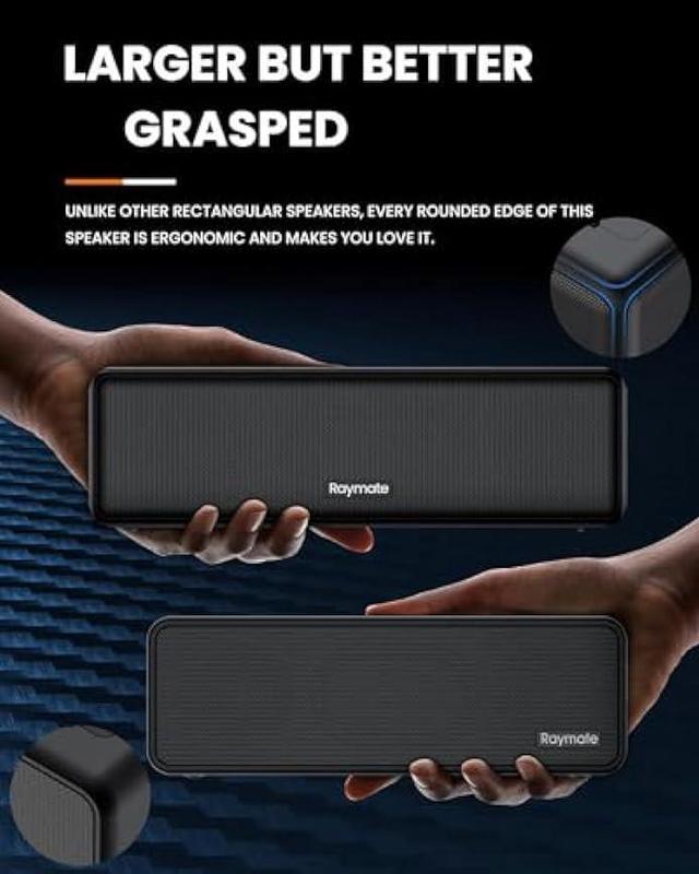 Raymate Bluetooth Speakers, HiFi Stereo Sound with DSP, 30W IPX7