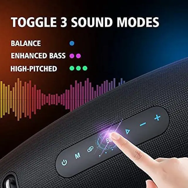 Alt view image 6 of 7 - Bluetooth Speakers,ZEALOT 75W Portable Bluetooth Speakers Loud with BassUp Technology,IPX6 Waterproof Outdoor Speaker with 14,400MAh Big Battery,50H Playtime,EQ,Stereo,Party, Beach Wireless Speaker (S