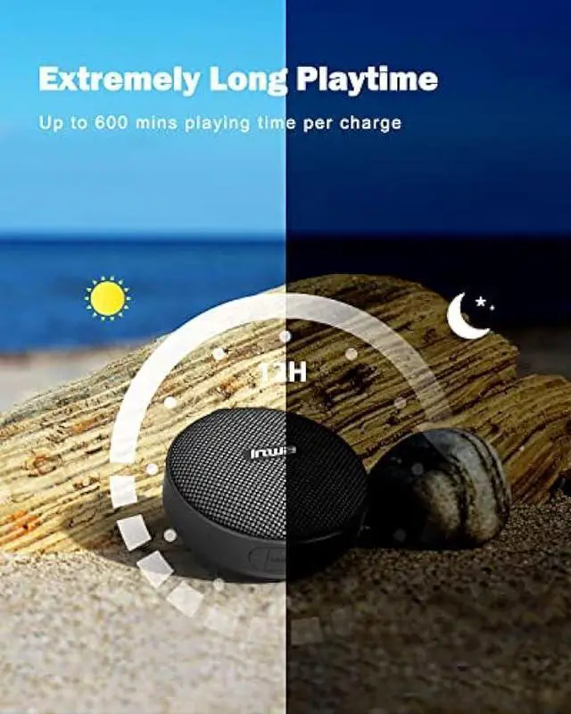 Alt view image 5 of 5 - Inwa Bluetooth Bicycle Speakers with TF Card Mode, Waterproof Wireless Portable Traveling Bike Speaker, Built in Mic for Bicycle Riding, Showering, Hiking, Pool, Beach, Golfing(Black)