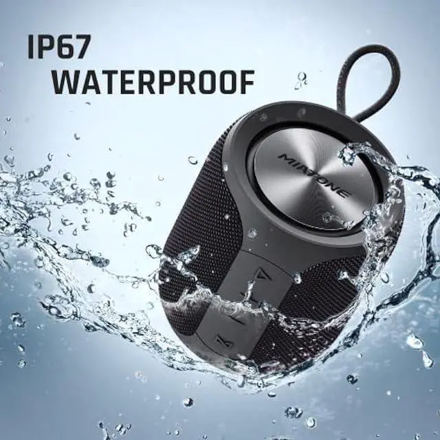 Alt view image 4 of 5 - MIATONE Portable Bluetooth Speaker, Wireless IP67 Waterproof Speaker with Subwoofer, 16W Louder Volume, Longer Playtime, Bluetooth 5.0, Dual Pairing, Portable Speaker for Party Beach Camping, Black