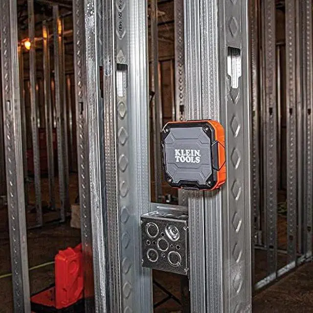 Alt view image 3 of 5 - Klein Tools AEPJS2 Bluetooth Speaker With Magnetic Strip and Hook, Rechargeable, Wireless and Aux Capable, Hands Free Capable, 10 Hr Run Time, IP54 Dust and Water Resistant