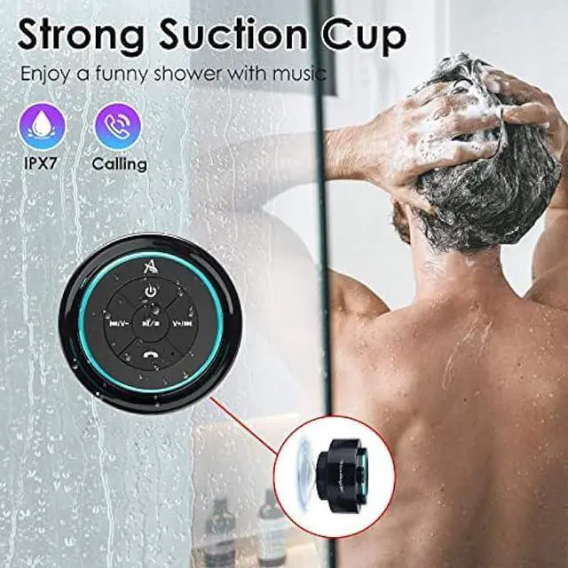 Alt view image 3 of 6 - XLeader, Upgraded, Shower Speaker, Certified IPX7 Waterproof Bluetooth Wireless Speaker, Electronics Gifts for Girls Boys Men Women Kids, 5W Mini Portable Speaker with Suction Cup and Mic for Bathroom