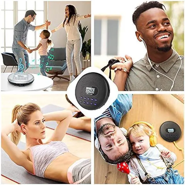 Alt view image 6 of 6 - ARAFUNA Portable CD Player with Dual Stereo Speakers, Rechargeable CD Player for Car with Anti-Skip Protection, Walkman CD Player with Headphones and AUX Cable