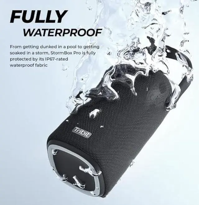 Alt view image 3 of 5 - Tribit Upgraded StormBox Pro Portable Bluetooth Speaker with High Fidelity 360 Sound, Bluetooth 5.3, 3 Drivers with 2 Passive Radiators, Built-in XBass, 24H Playtime, IP67 Waterproof for Outdoors