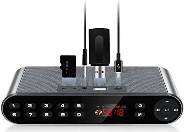 Alt view image 5 of 5 - Antimi Bluetooth/FM Radio/MP3 Player Portable Wireless Speaker (Black)