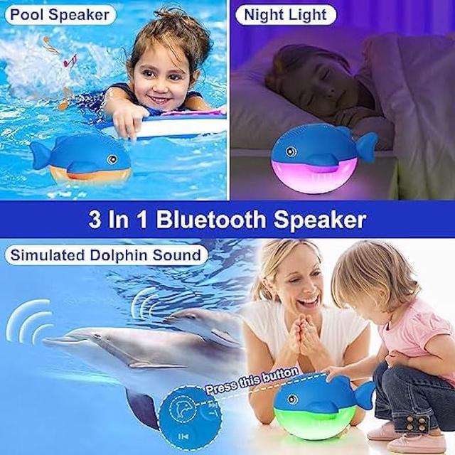 Portable Wireless Bluetooth Pool Speaker - IP68 Waterproof Outdoor, Blue