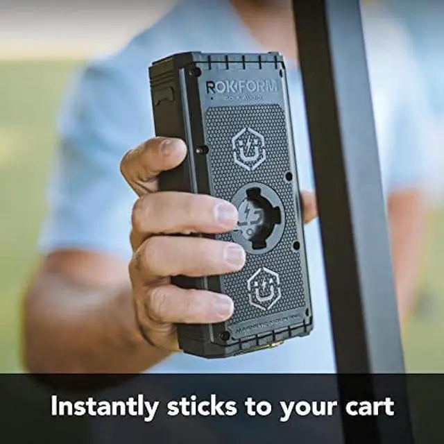 Alt view image 5 of 5 - Rokform G-ROK  Wireless Golf Speaker, Portable Magnetic, IPX7 Waterproof, Shockproof & Dustproof, Loud & Clear Sound, 24 Hour Battery, Rugged Outdoor Golf Cart Speaker (Black)