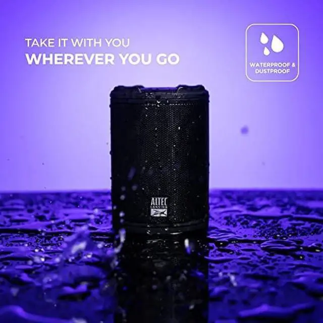 Alt view image 4 of 5 - Altec Lansing HydraMotion Wireless Bluetooth Speaker with 360 Degree Sound, Portable IP67 Waterproof for Outdoors, Shockproof, Snowproof, Everything Proof, 12 Hour Playtime (Black)