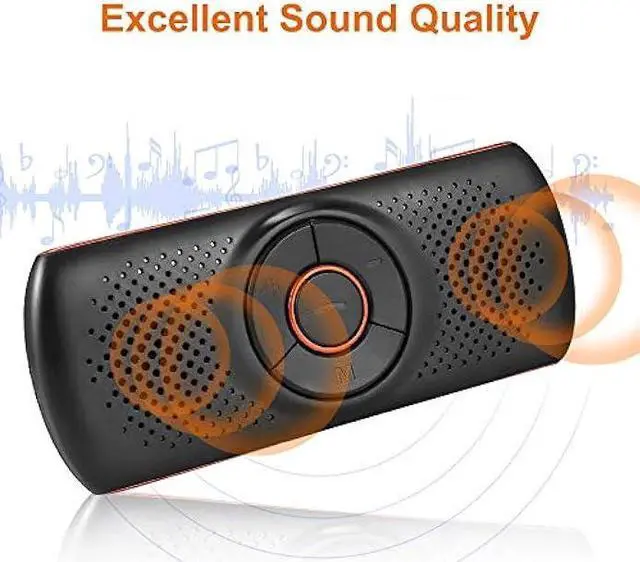 Alt view image 5 of 5 - Bluetooth Handsfree Speakerphone for Cell Phone, Wireless Car Kit Music Player Adapter with Back-Clip Portable Bluetooth Speaker for Home/Sport/Outdoor, Work with Siri/Google Assistant/TF Card
