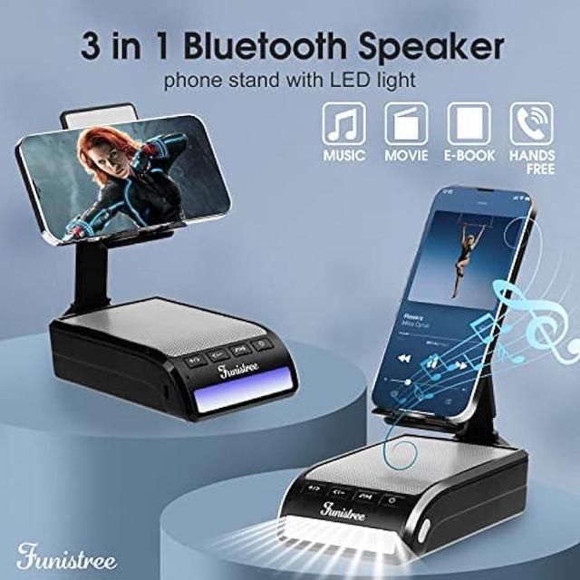 Gifts for Him, Her, Cell Phone Stand Bluetooth Speakers, Cool Tech Kitchen  Gadgets Adjustable Phone Holder, Wireless Speaker for iPhone/Samsung/iPad  Tablet, Birthday for Men Women Dad Who Want Nothing 