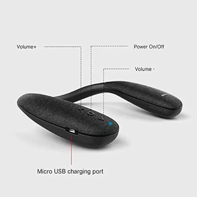 Alt view image 2 of 6 - VANPEUSO Neckband Bluetooth Speaker, Bluetooth 5.0, Built-in mic, 10H Playtime, Portable Wireless Wearable Speaker, True 3D Stereo Surround Sound, Ideal for Home&Outdoors