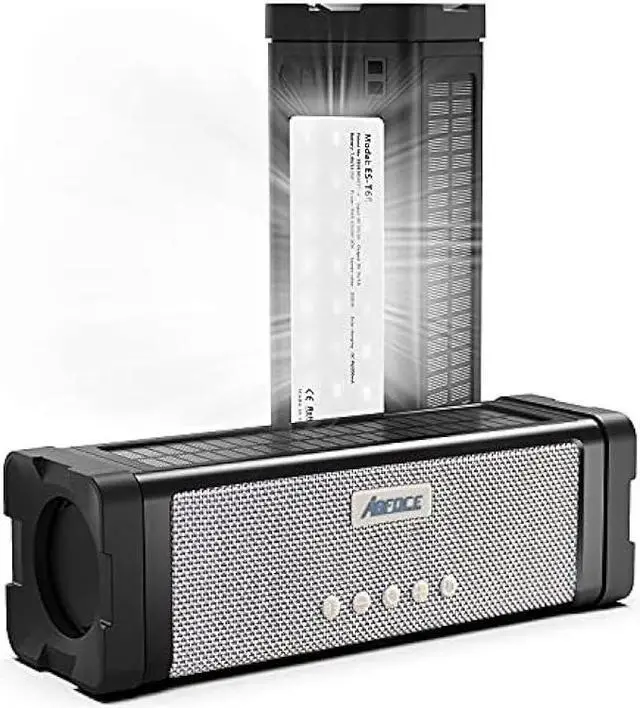 Main image of ABFOCE Solar Bluetooth Speaker,IPX7 Waterproof Speaker 20W Rich Bass,with 27 LEDs Lights TWS Wireless Speaker Bluetooth Portable, 5000mAh Power Bank,Mic,TF Card,for Outdoor Shower Home Patio-Black