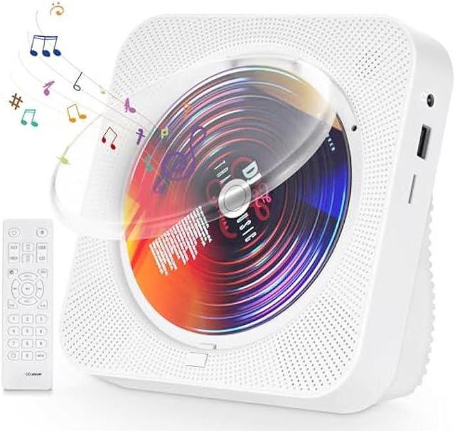 AONCO Portable Desktop CD Player with Speakers, Home Bluetooth CD