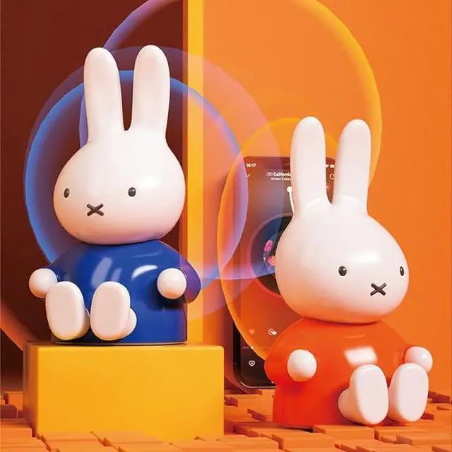 Alt view image 4 of 7 - Miffy Portable Bluetooth Speakers, Cute Portable Wireless Speakers with Loud Stereo Sound, Built-in Mic, TF-Card Slot, Dual Pairing,40H Playtime for Room, Desk Decor, for her (Blue)