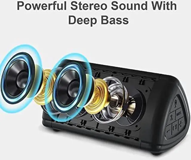 Alt view image 2 of 5 - Prosonic BT3 Portable Wireless Bluetooth Speaker with 10W Stereo Sound & Bass Boost -Rich Sound & Intense Bass -Bluetooth 5.0 -Microphone -IPX5 - in & Outdoor Speaker (Black)