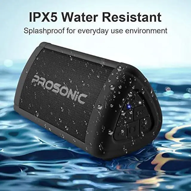 Alt view image 5 of 5 - Prosonic BT3 Portable Wireless Bluetooth Speaker with 10W Stereo Sound & Bass Boost -Rich Sound & Intense Bass -Bluetooth 5.0 -Microphone -IPX5 - in & Outdoor Speaker (Black)