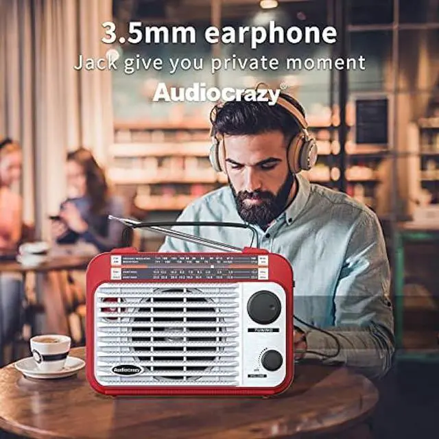 Alt view image 4 of 6 - AM/FM/SW1-2 Radio Shortwave Transistor Radio AC or Battery Operated with Best Reception Big Speaker and Precise Tuning Knob with AUX in & 3.5mm Earphone Jack