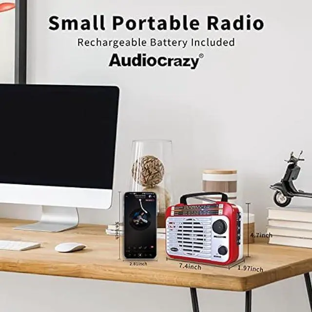 Alt view image 6 of 6 - AM/FM/SW1-2 Radio Shortwave Transistor Radio AC or Battery Operated with Best Reception Big Speaker and Precise Tuning Knob with AUX in & 3.5mm Earphone Jack