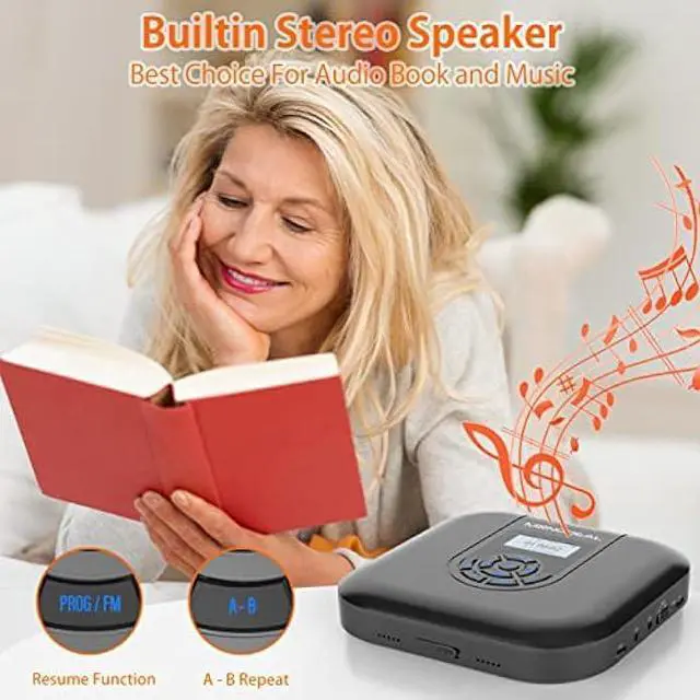 Alt view image 4 of 6 - CD Player Portable, MONODEAL Bluetooth CD Player with Speakers and FM Transmitter, Rechargeable 1800mAh CD Player for Car and Home with LED Screen