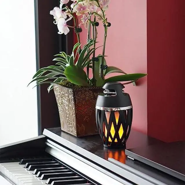 Alt view image 2 of 5 - TikiTunes Portable Bluetooth 5.0 Indoor/Outdoor Wireless Speaker, LED Torch Atmospheric Lighting Effect, 5-Watt Audio USB Speaker, 2000 mAh Battery for iPhone/iPad/Android