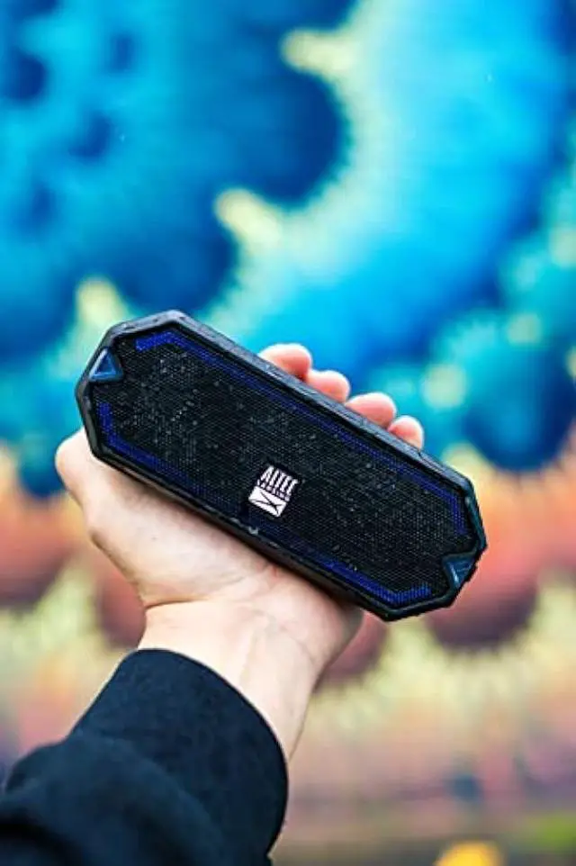 Alt view image 4 of 5 - Altec Lansing HydraBlast Wireless Portable Bluetooth Speaker, IP67 Waterproof for Parties, USB C Rechargeable Outdoor Speakers with Built In Phone Charger and LED Lights, 20 Hour Playtime (Royal Blue)