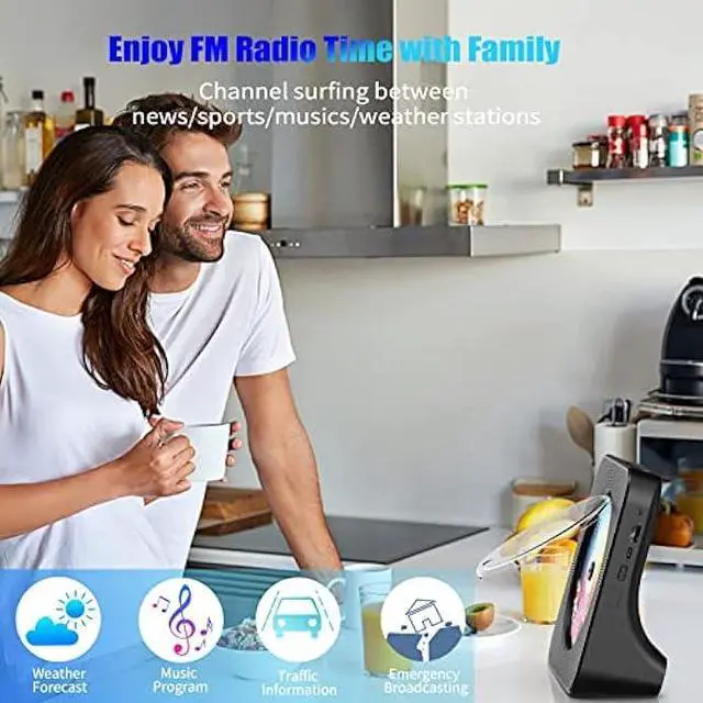 Alt view image 5 of 6 - Gueray Portable CD Player, Bluetooth CD Kpop Player for Desktop with HiFi Sound Speaker, FM Radio CD Music Player for Home with Remote Control, Dust Cover, LED Screen, Support AUX/USB, Headphone Jack