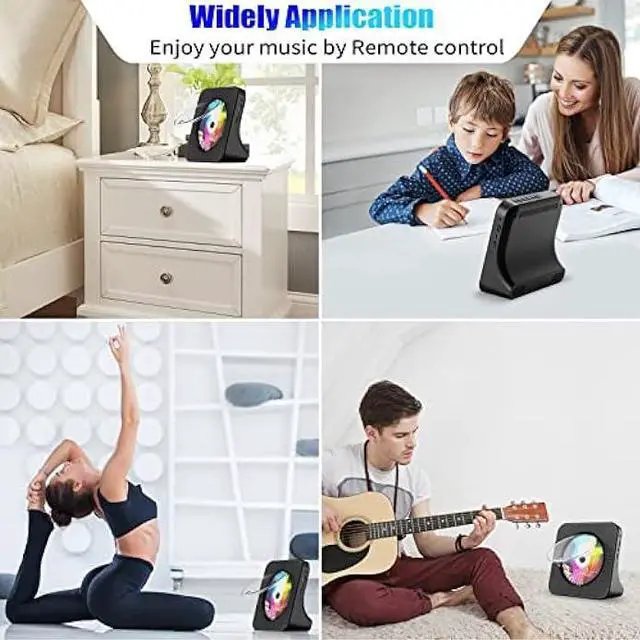 Alt view image 6 of 6 - Gueray Portable CD Player, Bluetooth CD Kpop Player for Desktop with HiFi Sound Speaker, FM Radio CD Music Player for Home with Remote Control, Dust Cover, LED Screen, Support AUX/USB, Headphone Jack
