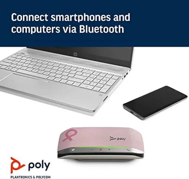 Alt view image 3 of 6 - Poly  Sync 20 USB-A Pink Personal Bluetooth Smart Speakerphone (Plantronics) - Connect to Cell Phone via Bluetooth, PC/Mac via Included USB-A Cable - Works with Teams, Zoom (Certified) & More