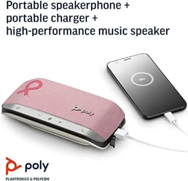 Alt view image 4 of 6 - Poly  Sync 20 USB-A Pink Personal Bluetooth Smart Speakerphone (Plantronics) - Connect to Cell Phone via Bluetooth, PC/Mac via Included USB-A Cable - Works with Teams, Zoom (Certified) & More
