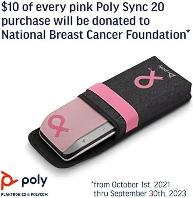 Alt view image 6 of 6 - Poly  Sync 20 USB-A Pink Personal Bluetooth Smart Speakerphone (Plantronics) - Connect to Cell Phone via Bluetooth, PC/Mac via Included USB-A Cable - Works with Teams, Zoom (Certified) & More