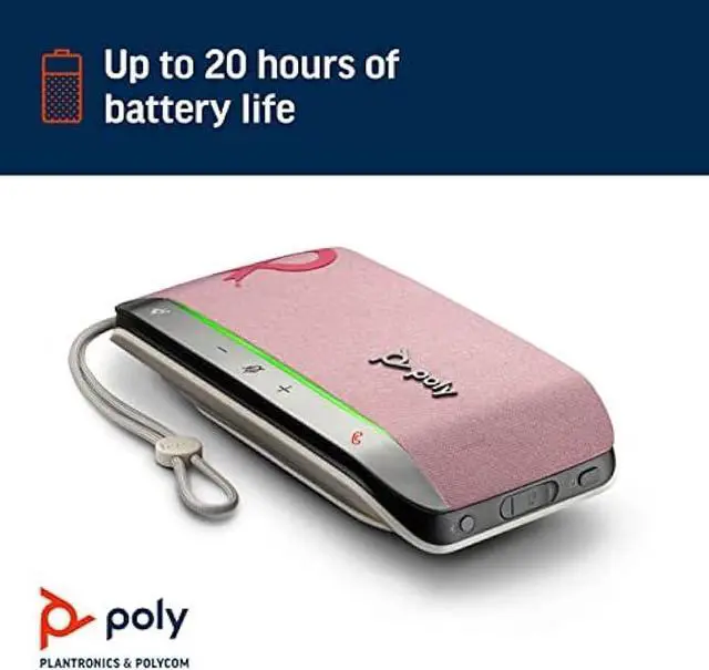Alt view image 5 of 6 - Poly  Sync 20 USB-A Pink Personal Bluetooth Smart Speakerphone (Plantronics) - Connect to Cell Phone via Bluetooth, PC/Mac via Included USB-A Cable - Works with Teams, Zoom (Certified) & More