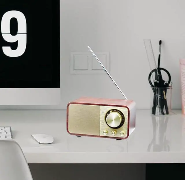 Alt view image 6 of 7 - BentMax FM Radio with Bluetooth Retro Bluetooth Speaker Vintage Radio with SD/USB Memory Music Player Function, Wireless Streaming from Smartphone, 10 Hours Playback (Walnut)