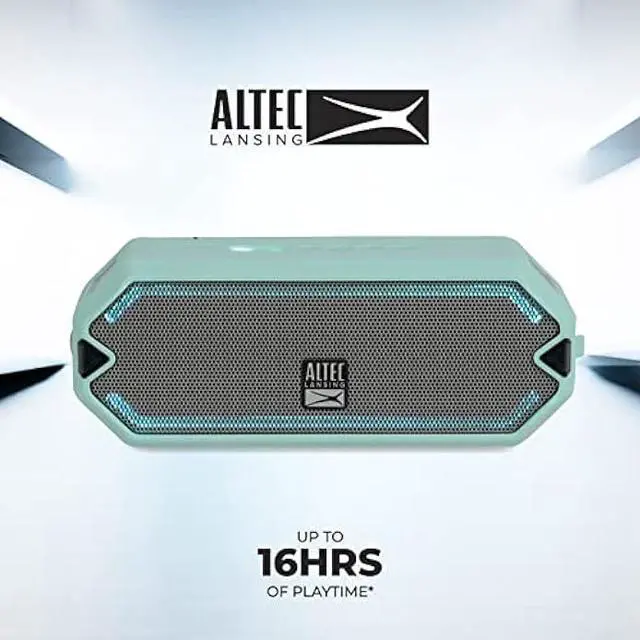 Alt view image 5 of 5 - Altec Lansing - HydraJolt Wireless Bluetooth Speaker, Waterproof Portable Speakers with Built in Phone Charger and Lights, Everything Proof Outdoor, Shockproof, Snowproof, 16 Hours Playtime