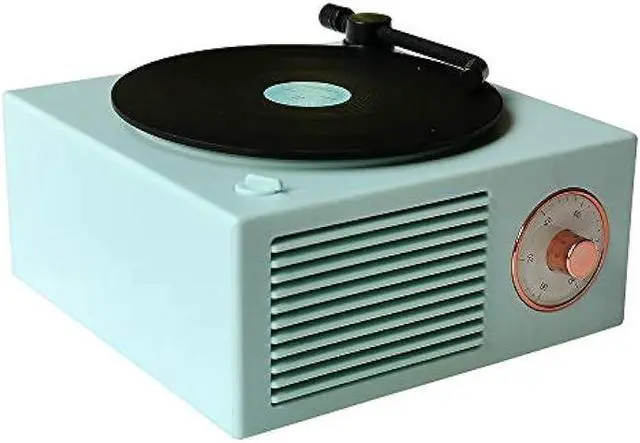 Main image of Vinyl Record Player Style Bluetooth Speaker Old Fashioned Classic Style Green Cute Look Gift for Girls Bass Enhancement Loud Volume Speaker by Wetocke