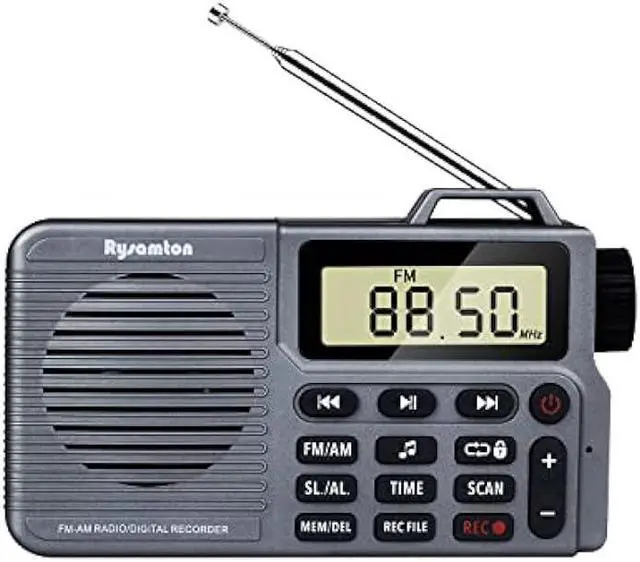 Main image of Portable AM/FM Radio, Small Pocket Radio with Bluetooth, Bass Speaker, Support Micro SD Card and Record, Long Battery Life, Alarm and Sleep Function